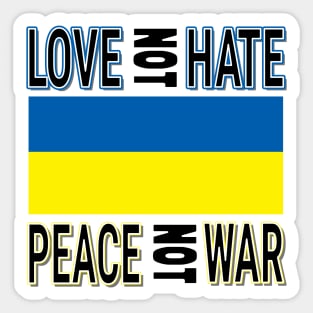 IN SUPPORT OF THE PEOPLE OF UKRAINE - FLAG OF UKRAINE DESIGN FOR STICKERS, HATS Sticker